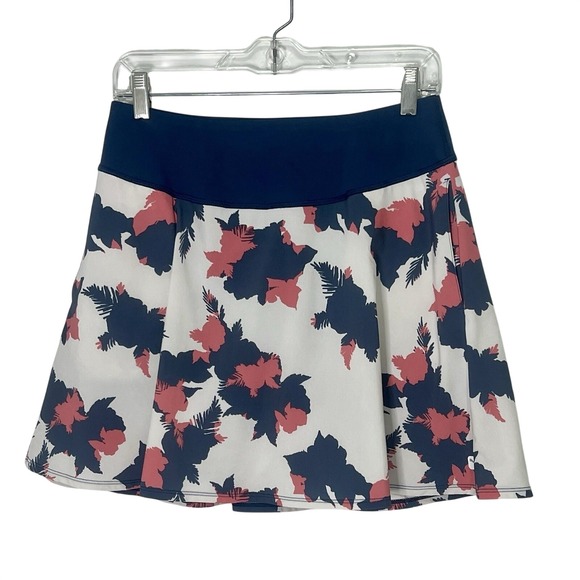 Puma Skort Medium Athletic Floral Navy Pink White M Golf Tennis Pickleball - Picture 2 of 12